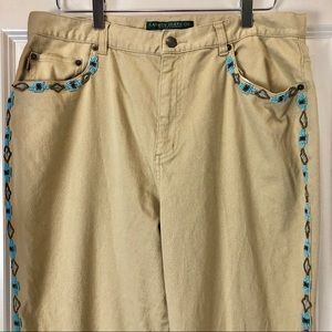 Lauren Jean Co. Ralph Lauren Khaki Turquoise Jeans